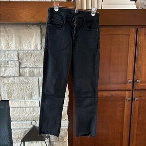 MOTHER Black Ankle Crop Jeans